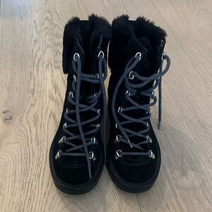 Marc Fisher Women's Black Faux Fur-Lined Boots